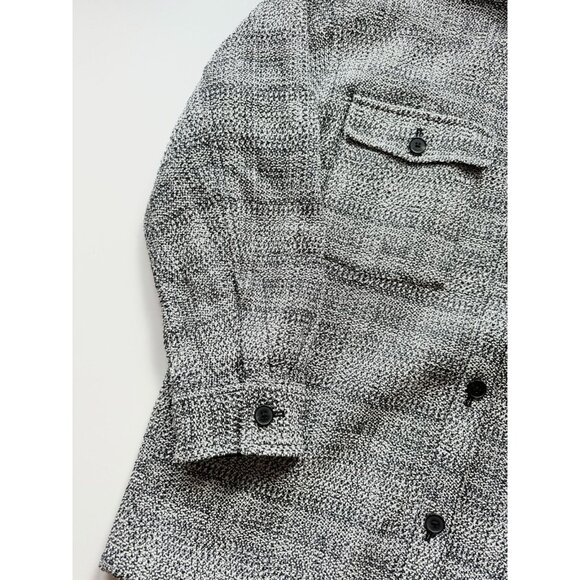 Aritzia BABATON Joan Black Cotton Linen Tweed Oversized Shirt Jacket, Size 2/M - Picture 9 of 16